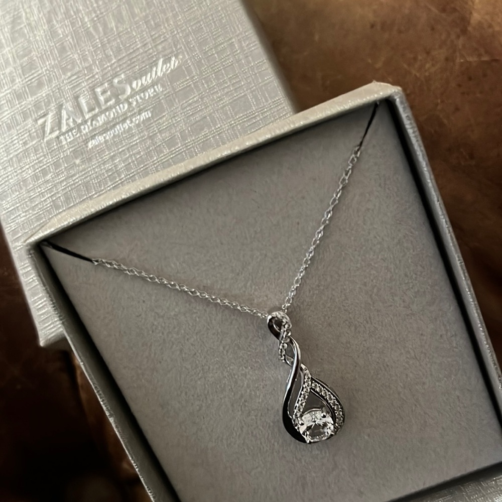 Zales Diamond Accent Double Infinity Knot Pendant in Sterling Silver